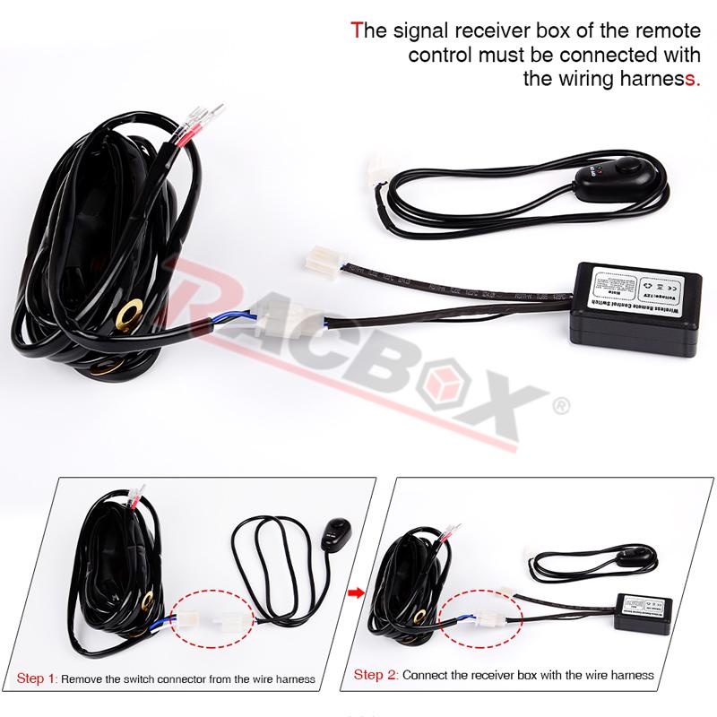 LED Light Bar Wiring Harness 12V 40A Relay Wireless On-off Switch 180W\300w Offroad Car Strobe Work Head Fog Light 2 Leads Wire