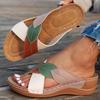 2025 summer new cross sandals wear one word cool slippers South East Asia large size wedge heel women's shoes