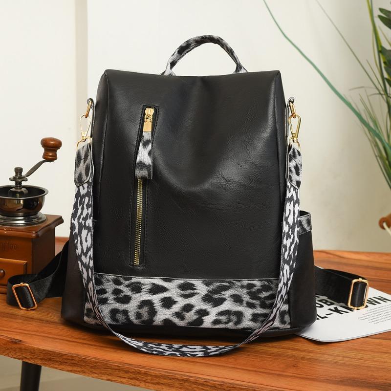 

Новый рюкзак повседневный большой вместимости дорожный рюкзак женский противоугонный рюкзак с цветовой блокировкой студенческая сумка чёрный