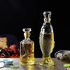 Drak graverad 500ML rund formad whiskykaraff barutrustning Alkoholflaska för sprit Scotch Bourbon