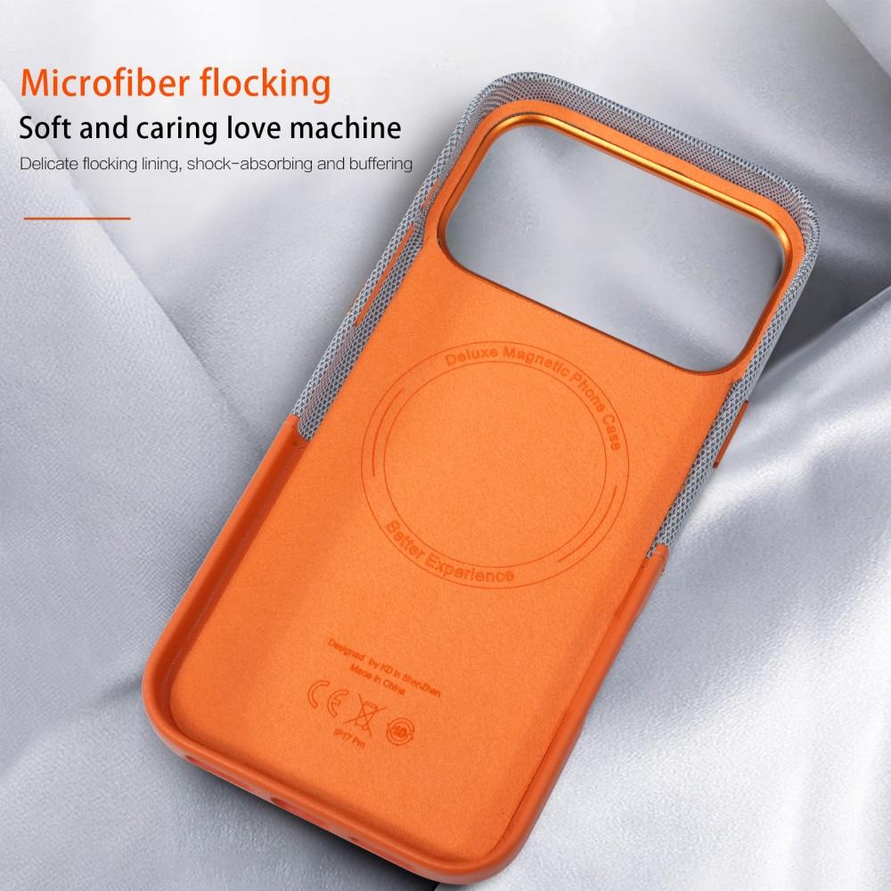 Fabric Cloth Pu Leather Phone Case for iPhone 17 Pro Max 17 Air 17 Contrast Color Card Insertion Magnetic Magsafe Card Bag Cover