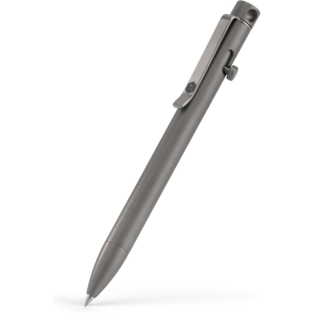 KeyUnity Multi-function Pen with Clip Compact KP01 Retractable Ballpoint Pen, Premium Titanium Al...