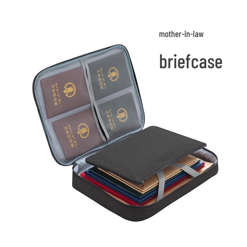 

Multi-layer Document Organizer Bag with Lock for Travel and Home