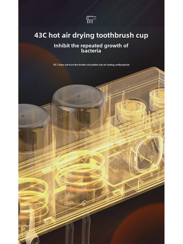 Smart Wall-Mounted Toothbrush Holder with UV Sterilizer, Toothpaste Squeezer, and Dryer