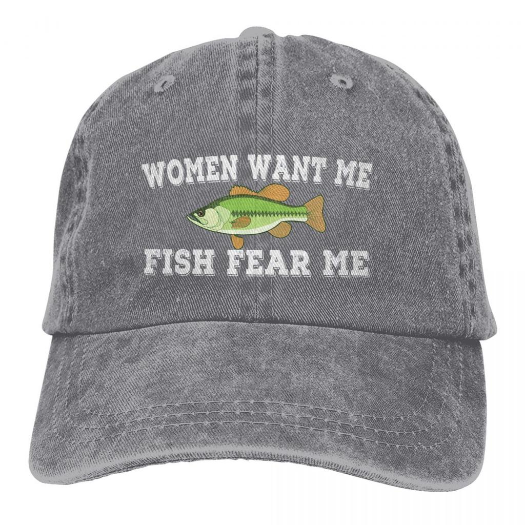 Women Want Me Fish Fear Me Women Love Me Fish Fear Me Fishing Dad Quotes Sarcastic Jokes Baseball Caps Peaked Cap Meme Hats