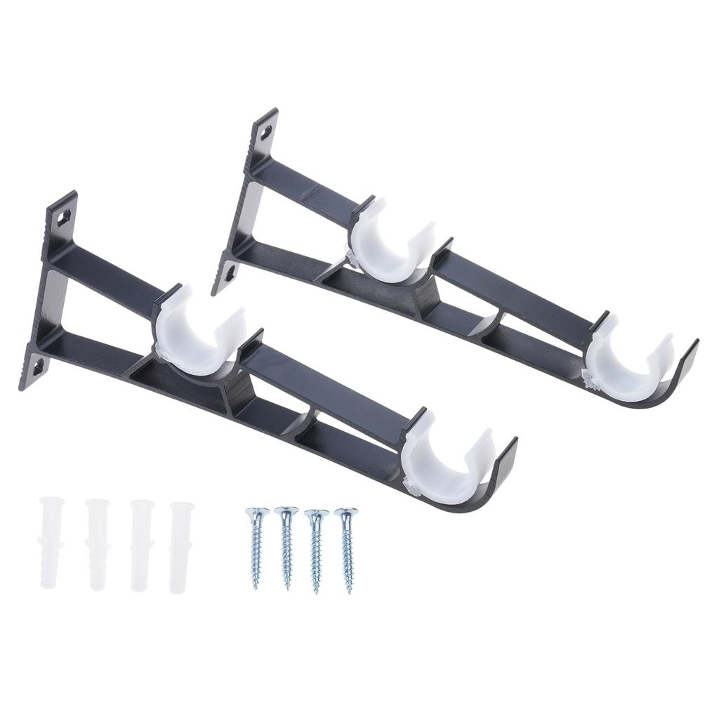 Curtain Rod Bracket,Adjustable Curtain Rod Holder,Double Curtain Brackets Wall Mount Curtain Rod Hook for Living Room