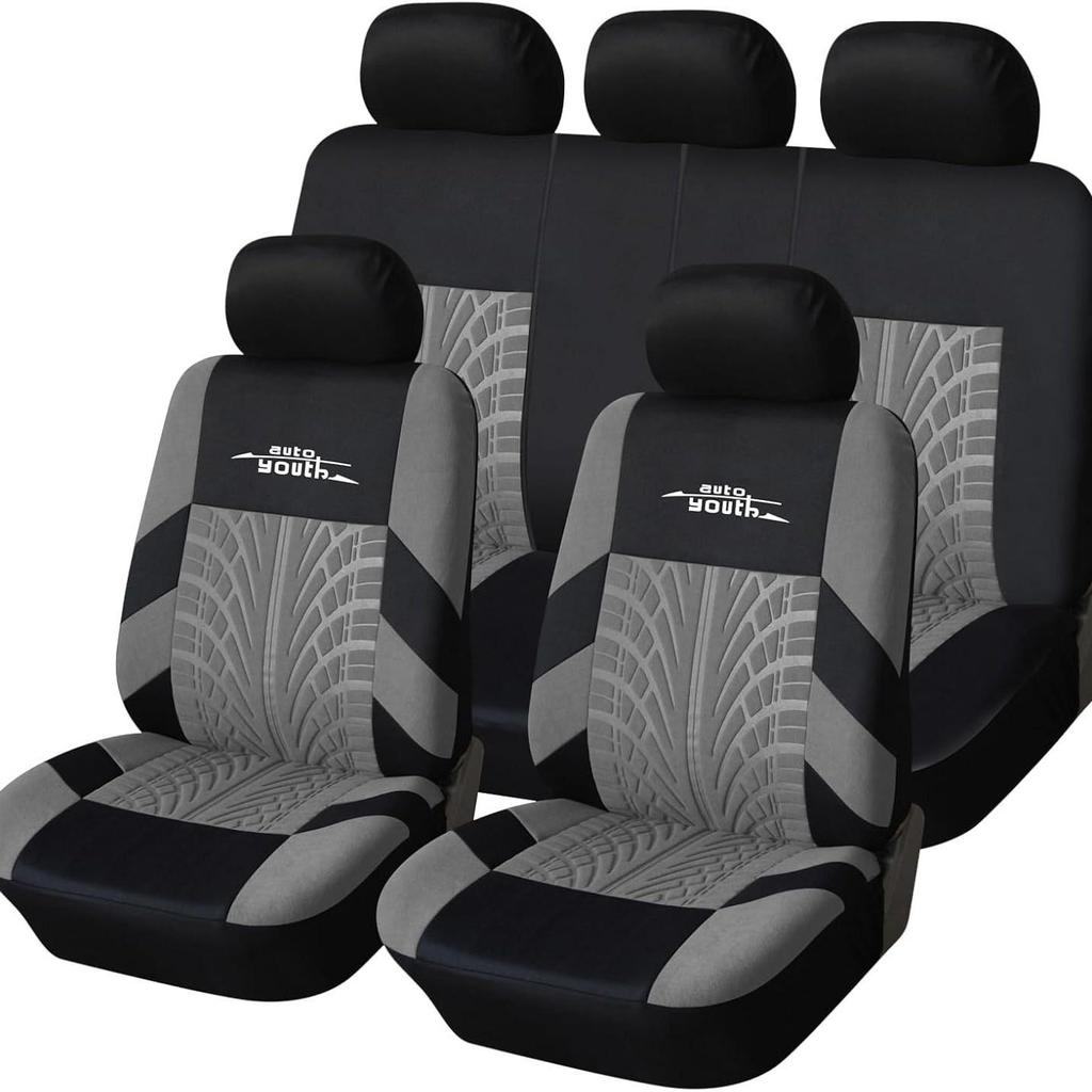 Temu Embroidered Car Seat Cover with Tire Pattern - For Export To Russia and Mexico