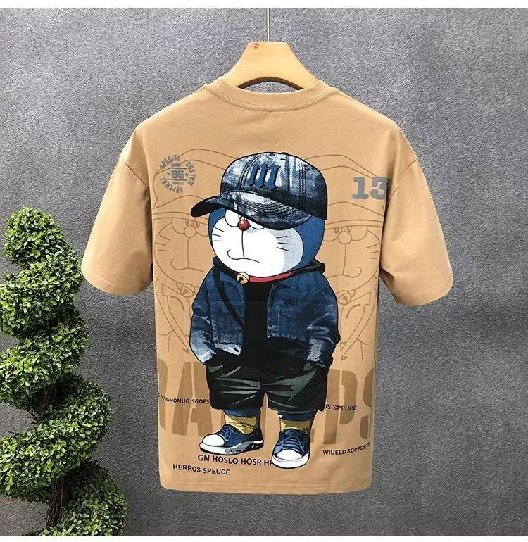 High-End Printed Men'S Short-Sleeved T-Shirt Half-Sleeved Summer Men'S Clothing Handsome Trendy Cartoon T-Shirt Top Summer