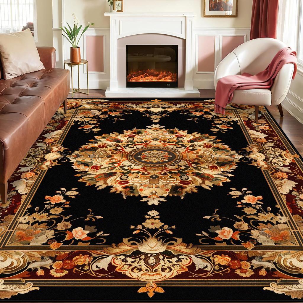 Persian Decoration Carpet Living Room Sofa Tea Table American Luxury Rugs Bedroom Washable Antiskid Entrance Floor Mat Lounge
