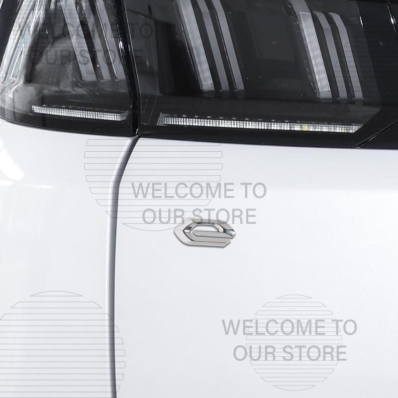 SQOB1 Auto Dekor Metall E Buchstabe Emblem 3D Aufkleber Zubehör für Peugeot EV iOn 2008 308 5008 4008 3008 508 208 Heck Kofferraum Aufkleber
