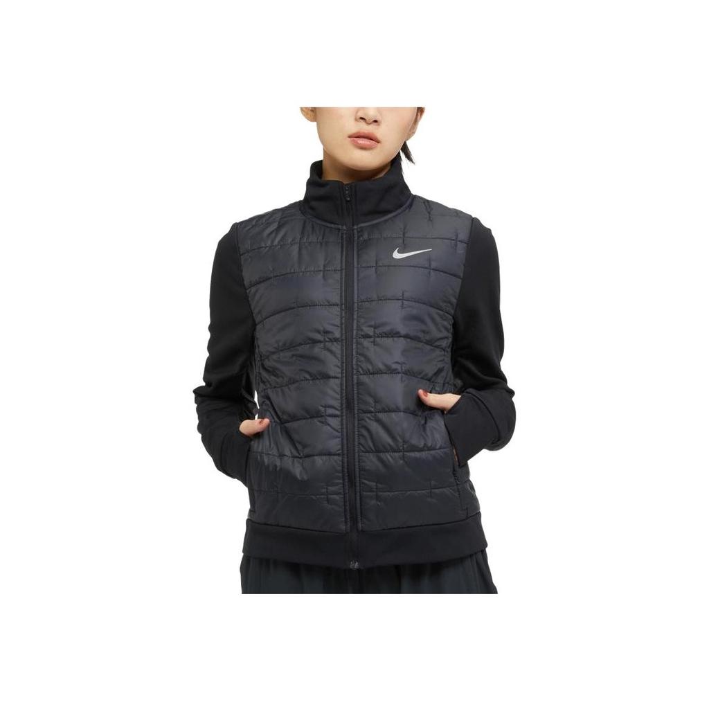 Nike Therma Fit Ensfarvet Spleiset Fritids Sport Bomullsjakke Damejakker Svart DD6062-010
