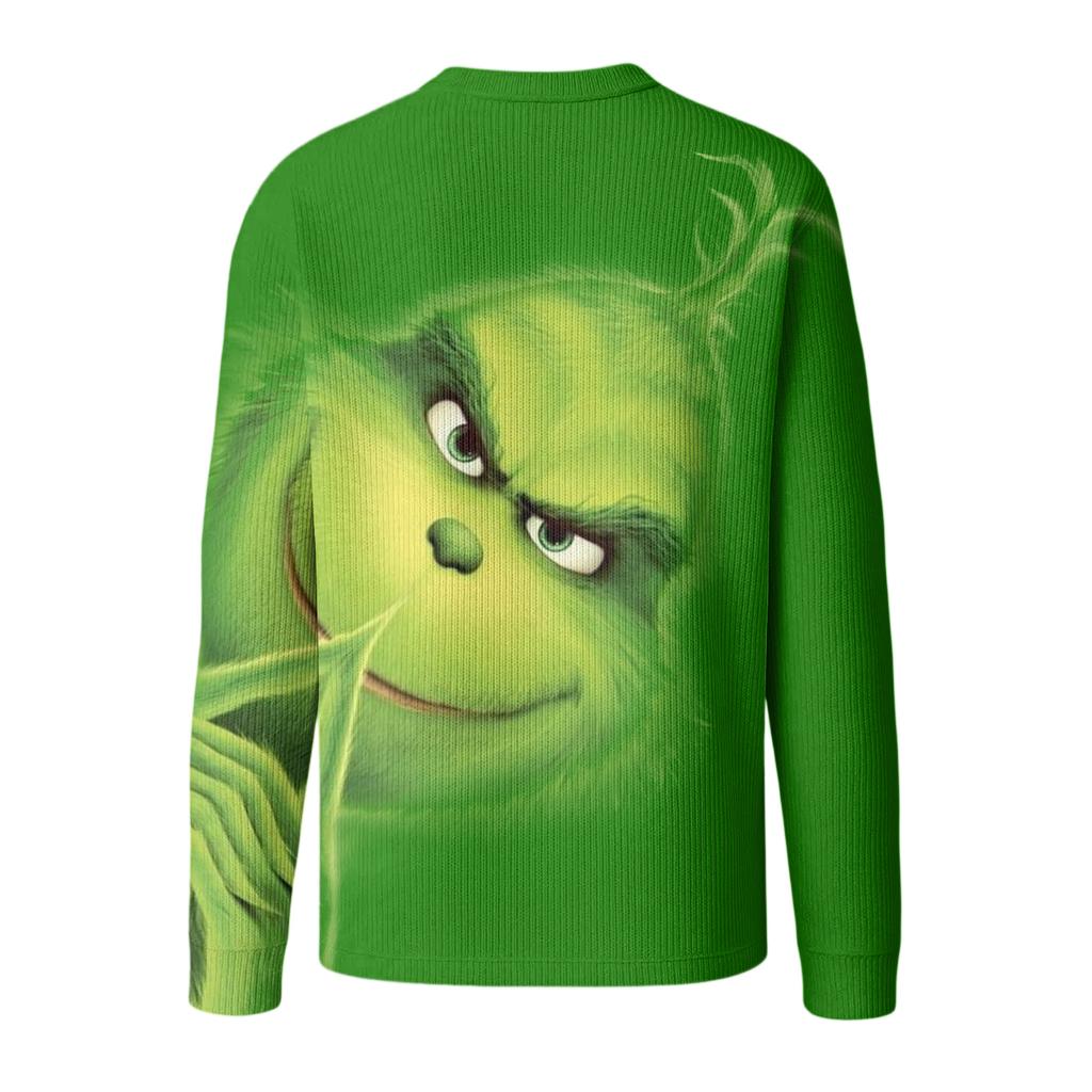 Men's Casual Knit Button-Up Long-Sleeve Shirt