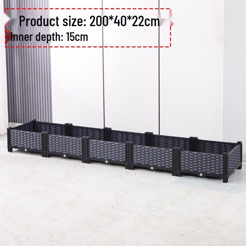 Large Plastic Flower and Vegetable Planting Box for Balcony, Courtyard, or Rooftop Gardens