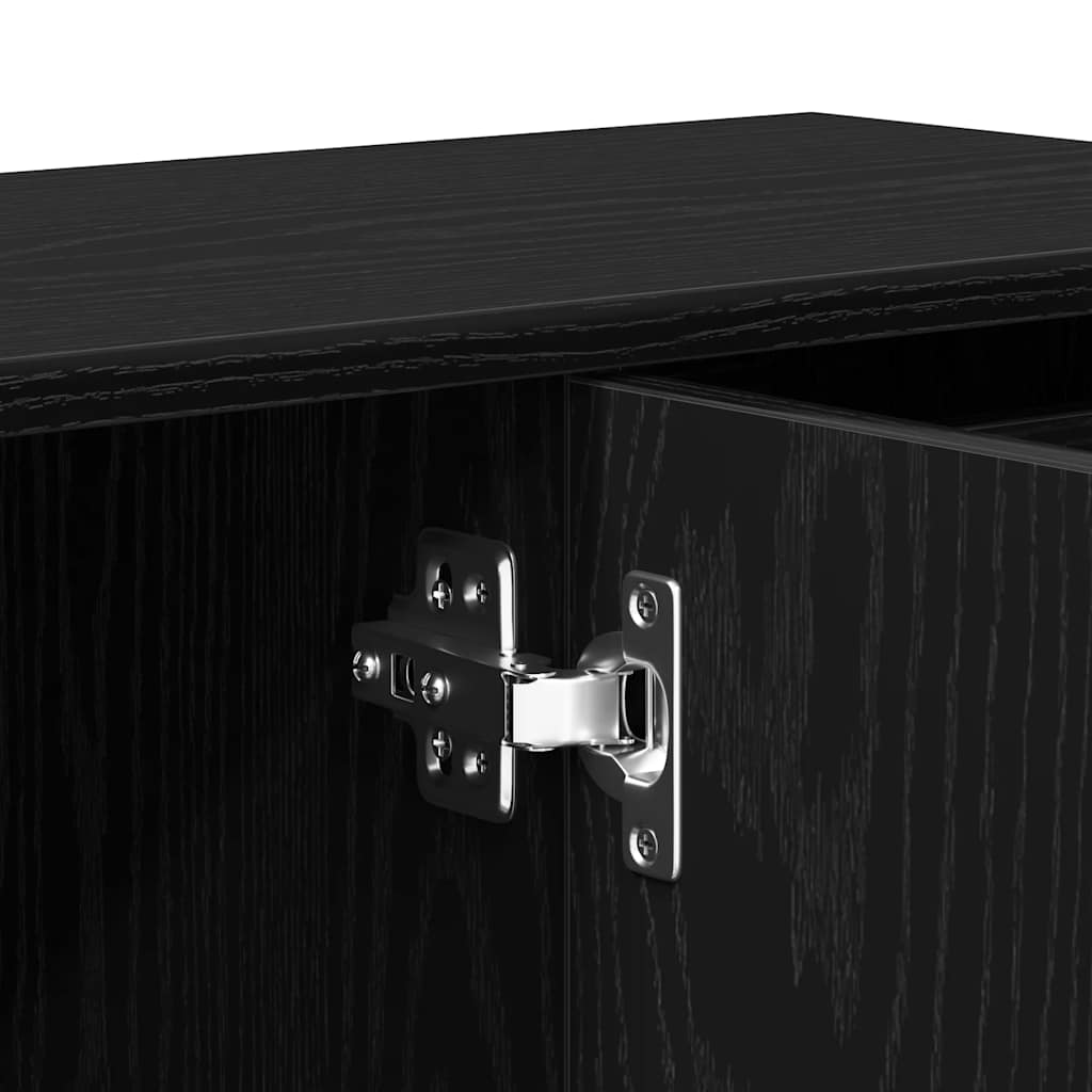 Sideboard in Black Oak Finish 91 x 29.5 x 75 cm Engineered Wood