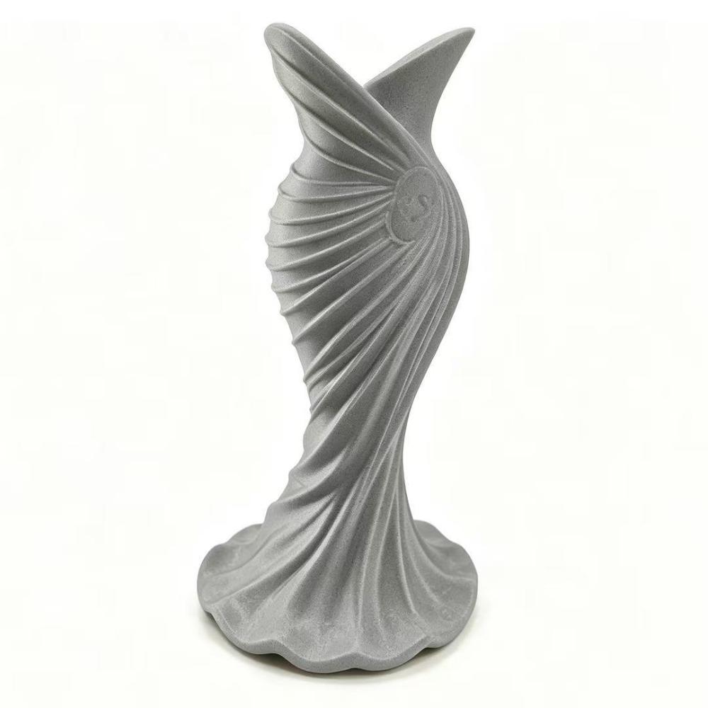 Twisted Design 3D Printed Flower Vases Gown-Shaped Decorative Vase Office Tabletop Ornaments