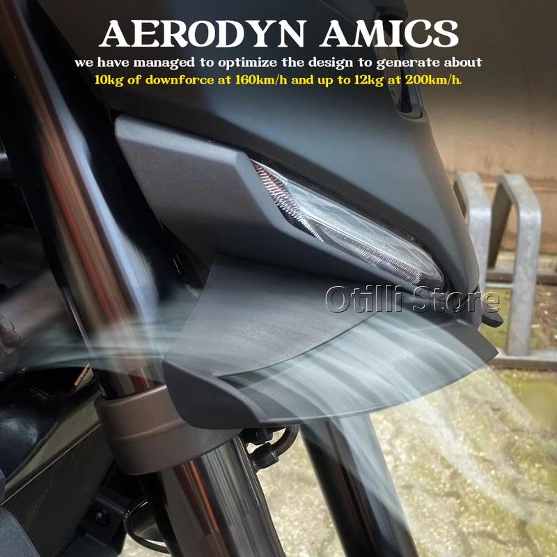 Mt07 2025 Motorcycle Downforce Winglet Aerodynamic Wing Front Spoiler Kit New Accessories Front Spoiler For MT07 MT 07 2025