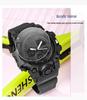 SANDA Women's Trendy LED Dual Display Waterproof Watch with Hourly Chime