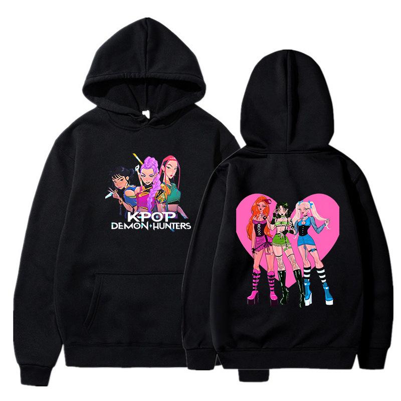 

Kpop Demon Hunters Hoodies Women Men Fashion Streetwear Movie Printed Sweatshirts Unisex Pullover Autumn Sportswear Outfits XS чёрный