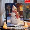 Framed Pearl Painting Kit Winter Snowman Design 3D Shiny Bead Art Canvas Relaxing Handmade Craft Gift for Adults Christmas Home Decor Project
