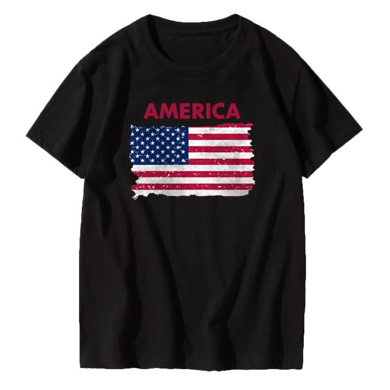 Different Countries cotton Short Sleeve American Canada Spain Flag Arts Classic Sleeve Men Women Loose Half Sleeve S