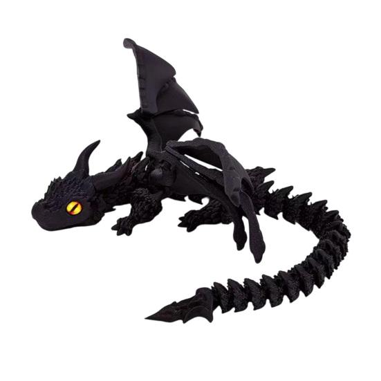 DYS 3D Printed Articulated Dragon Figurine with Adjustable Wings and Unique Eyes, Movable Joints Sculpture for Home Decor Fantasy Gift Lovers