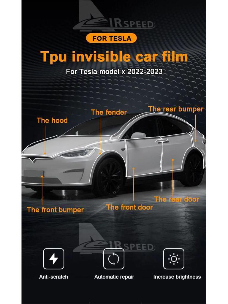 Exclusive Tesla Model X 20-22 Invisible TPU Paint Protection Film