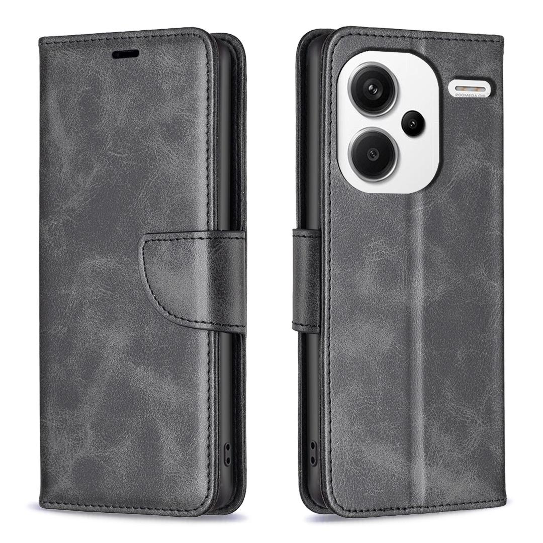 

For Xiaomi Redmi Note 13 Pro+ 5G Case Collection Leather Folio Flip Phone Cover Smooth Textured Black