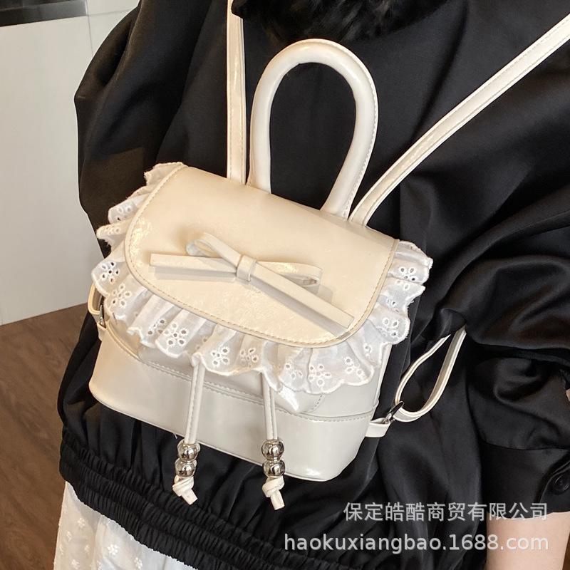 Backpack women's travel lightweight high value 2025 new niche design bow casual schoolbag travel backpack