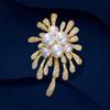 Firework Pearl Pin - High-end Women's Elegant Diamond Brooch with Unique Design Pin