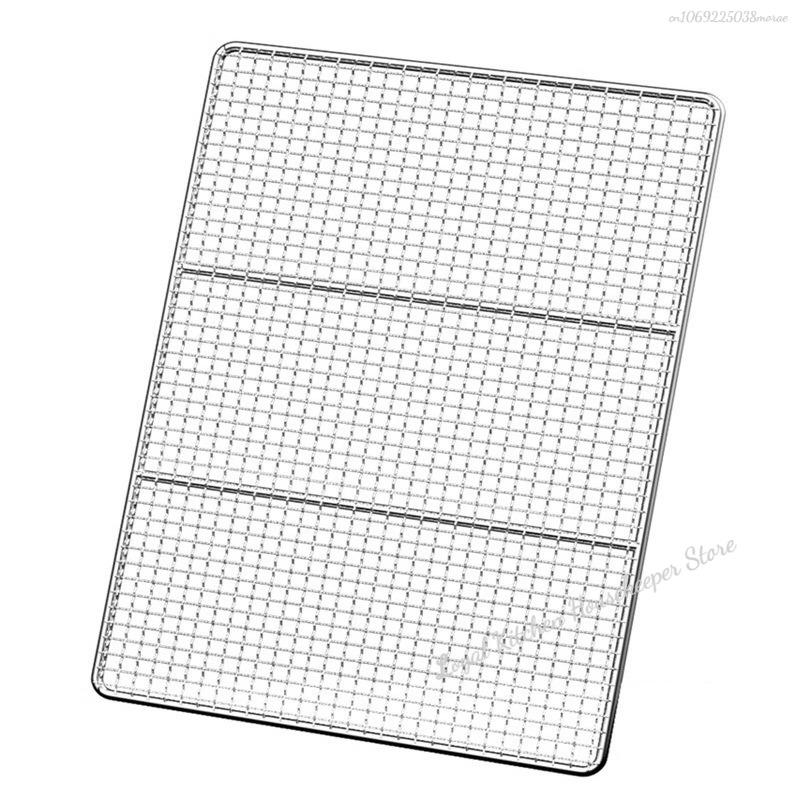 304 Edelstahl Rechteck Quadrat BBQ Netz Gitter Grill Antihaft Backmatte Outdoor Grillteil Roste Heißluftfritteuse Gitter Kochen
