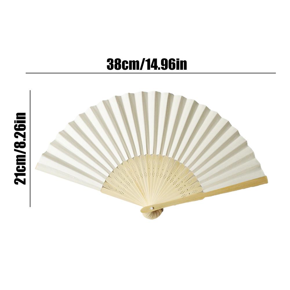 DIY Paper Wood Folding Fan Adults Children's Calligraphy Painting Practice Blank White Folding Fan Wedding Gifts