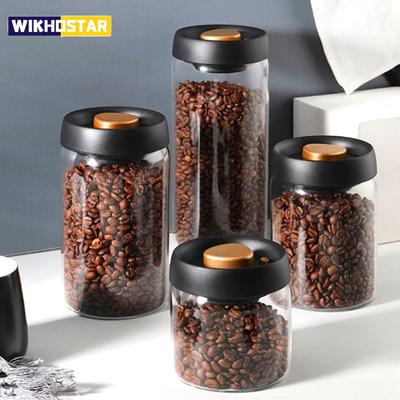 Vacuum Sealed Tank Coffee Beans Storage Glass Bottle Transparent Food Storage Jar Moisture-proof Extract Air Airtight Container