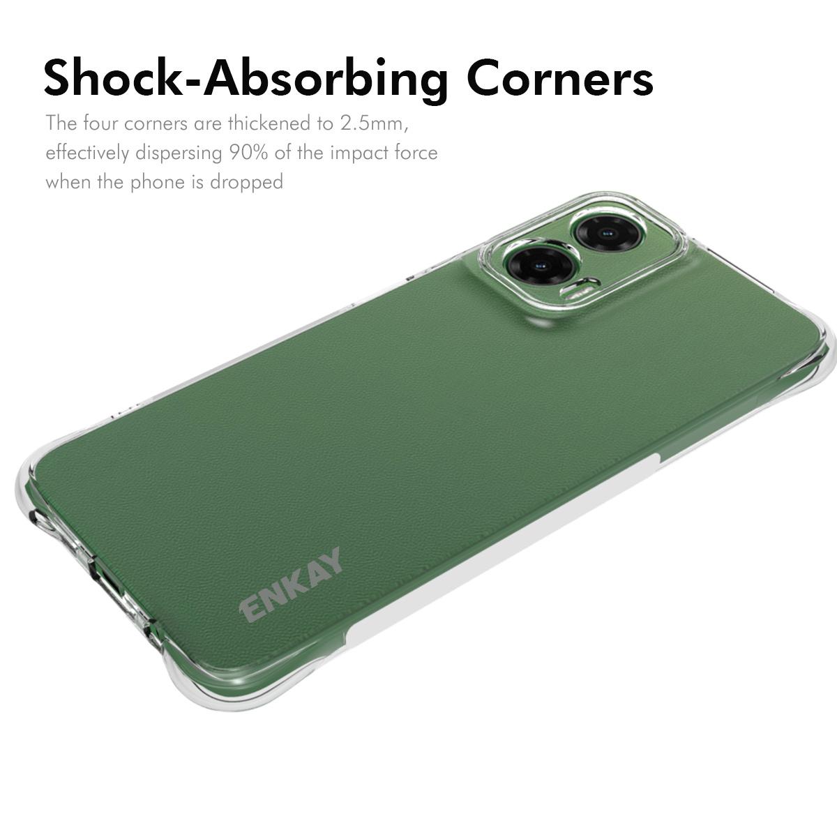 

For Motorola Moto G35 5G Clear Phone Case ENKAY HAT PRINCE Shockproof Anti-Slip TPU Cover Transparent