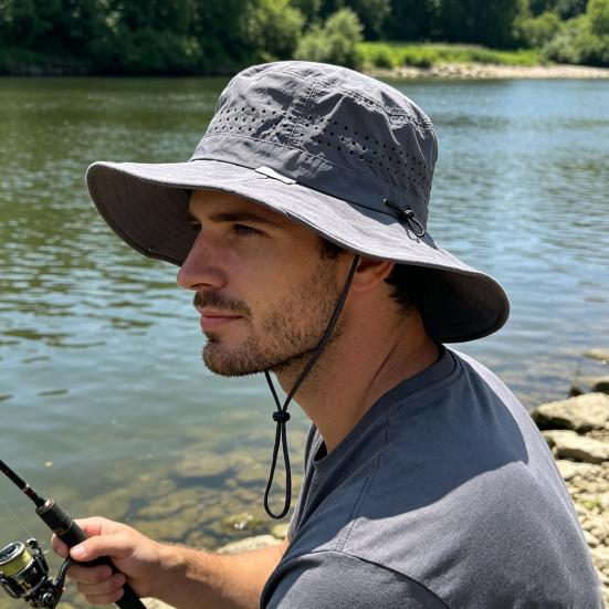 Outdoor Sun Protection Bucket Hat for Men Women Wide Brim Waterproof Quick-Dry Sun