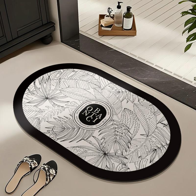 Bathroom Floor Mat, Non Slip Foot Mat At the Entrance of the Bathroom, Soft Diatomaceous Earth Mud, Absorbent and Dirt Resistant