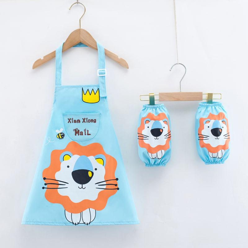 Cartoon Apron for Kids Child Painting Apron Waterproof Stain Resistant Drawing Art Smock Apron Kitchen Child Cooking Accessories