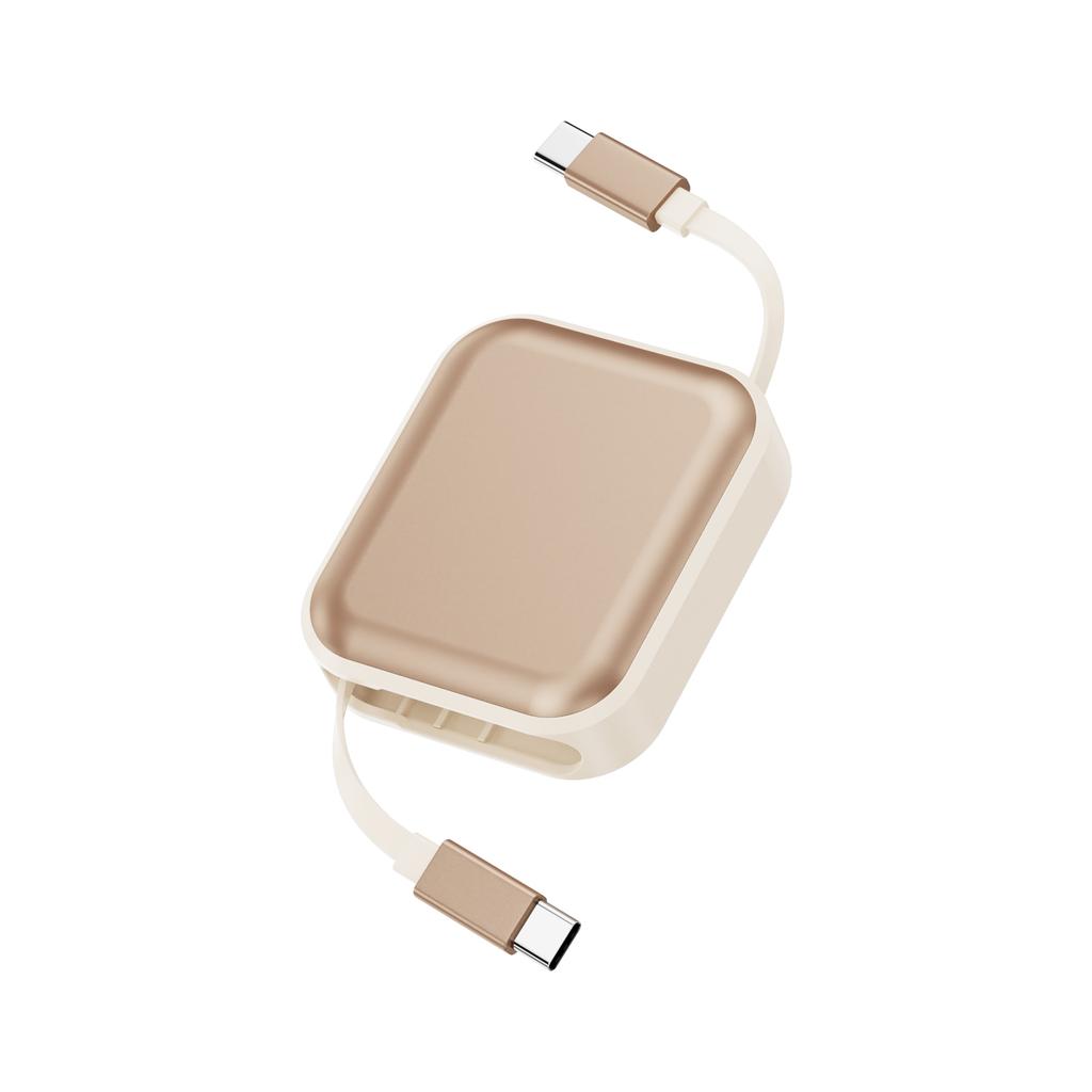 Logo 240W C-C Fast Charging Retractable Cable for USB-C Mobile Phones Supports Quick Charging & Data Transfer