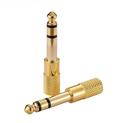 1pc Headphone Adapter 3.5mm To 6.35mm Audio GOLD 50V