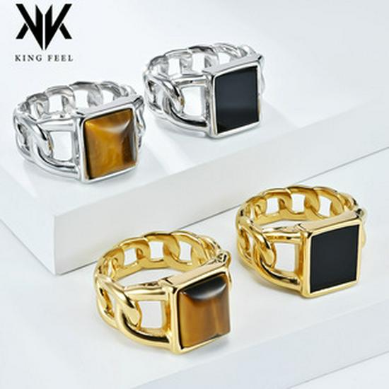 European & American Style Titanium Steel Men's Star Ring: Mystical Seven-Pointed Star Trend