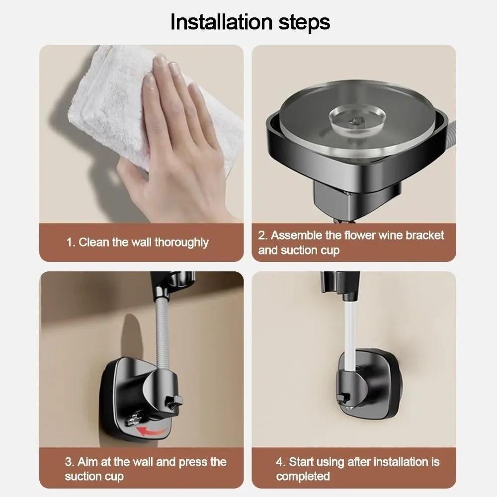 Suction Cup Suction Cup Shower Head Holder Wall Mounted Shower Fixed Base  Bathroom Supplies