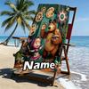 Custom Name Personalized Masha and the Bear Print Beach Towel, for Trip Camping Beach Party Home Decor, Birthday Gift for Family & Friends