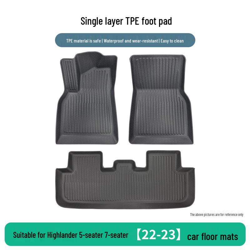 Custom TPE Floor Mats for 2022-2023 Toyota Highlander 5- and 7-Seater Models
