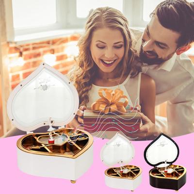 Peach Heart Music Jewelry Box Rotating Girl Music Box Creative Jewelry Box Gift