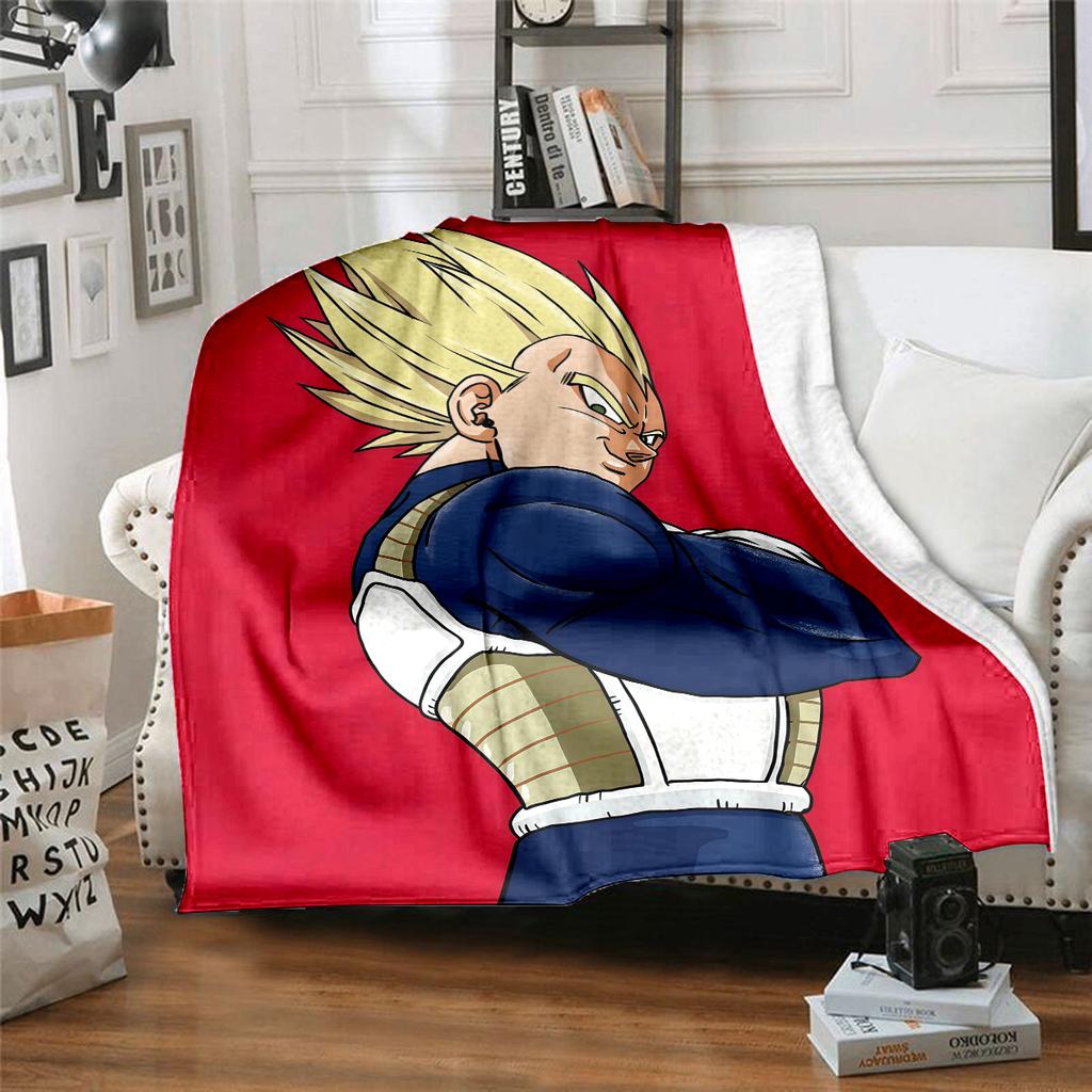1PC Vegito  Print Flannel Blanket, High quality All Seasons, Home Decor, Warmth and Comfort, Perfect for Christmas Gifts