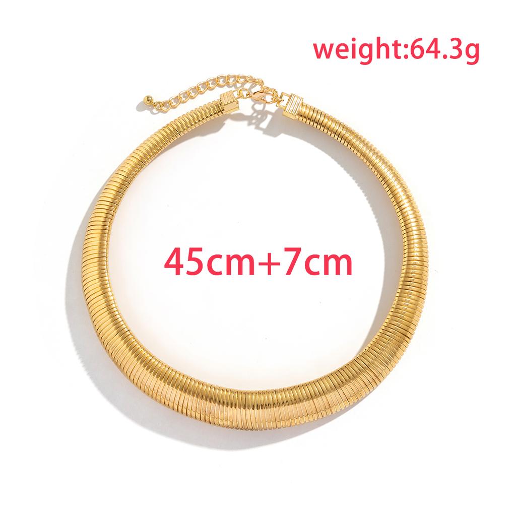 Gypsy Exaggerated Heavy Metal Twisted Torques Choker Necklace for Women Spiral Big Chunky Chain Grunge Zircon Steampunk Men New