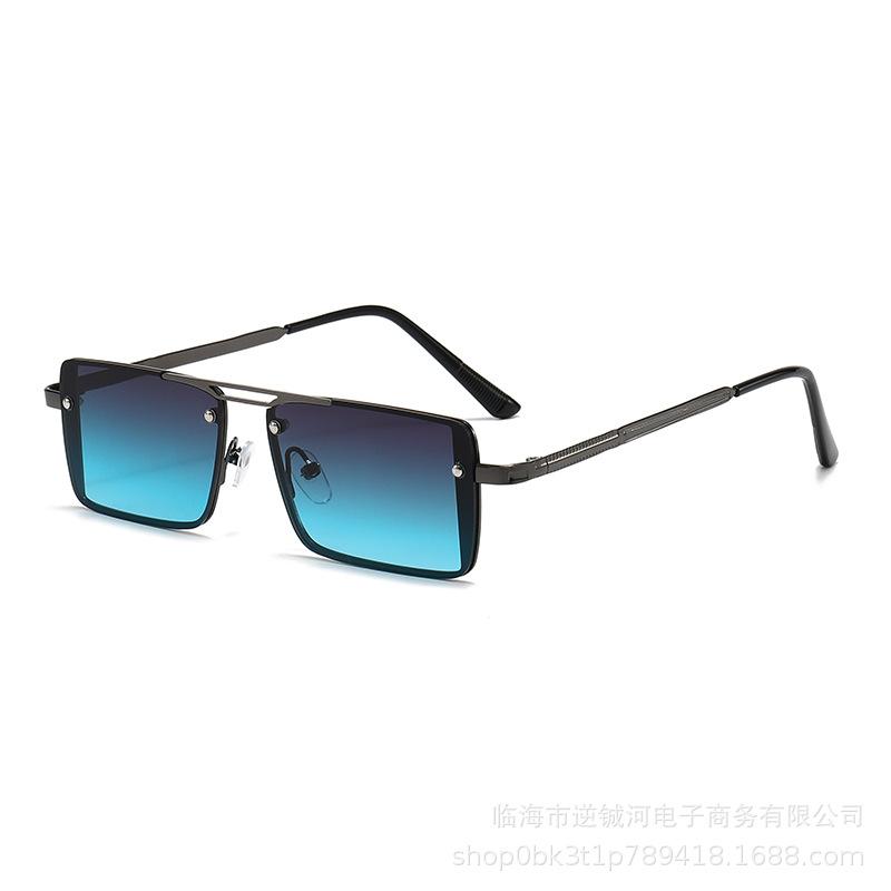 European and American retro small square sunglasses men's high-end fashion wear driving metal sunglasses women