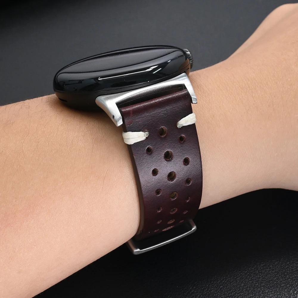 Leren Riem voor Google Pixel Watch 3 45mm Heren Polsband Vervangende Accessoires Band voor Google Pixel Watch 3 2 1 41mm Armband