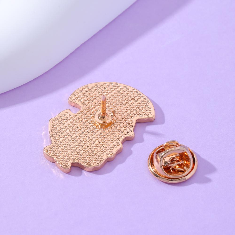 Lustige Niedliche Anime Schwarz Weiß Farben Hexe Katze Emaille Anstecknadeln Maus Mond Umhang Magie Rosa Halloween Goldene Pins