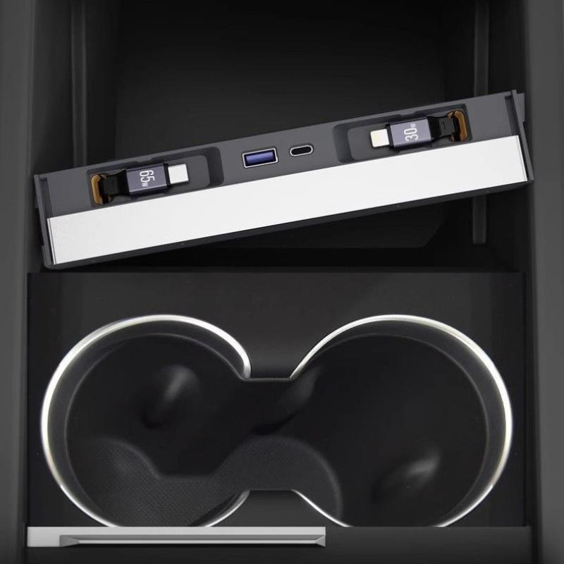 For Tesla Model Y 2025 Juniper Model 3 Highland Center Console Fast Charger Interior Accessories MultiPort Docking USB Hub