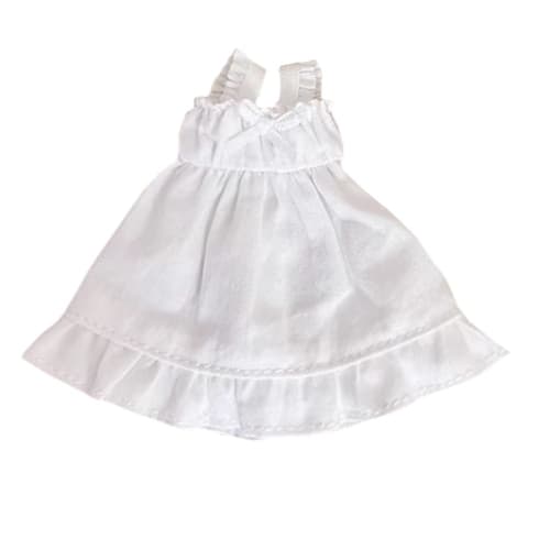 rakulifey Obitsu 11 Outfit Dress, One-Piece Dress, OB11 Size Clothes, Fits 11cm Obitsu Body (White)